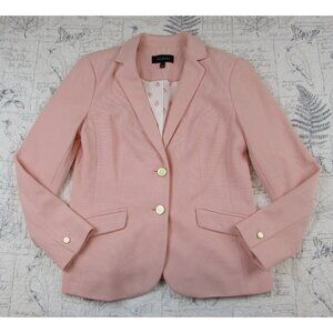 NEW Talbots Blazer Jacket Women’s Stretch Knit Button Light Pink Gold Button 4